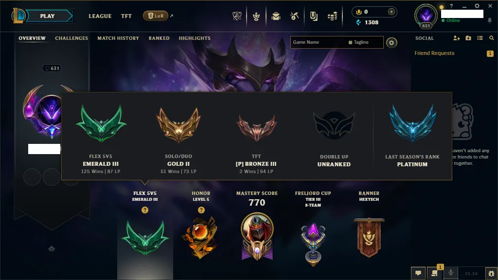 🌎EUNE🏆New Season S15🏆Gold 2 -Emerlad 3 Flex ✅HandMade ✅Full Champions 🎨 Skins +208 ⭐ LVL 631 ✅ Full Recovery Info 🚀instant delivery